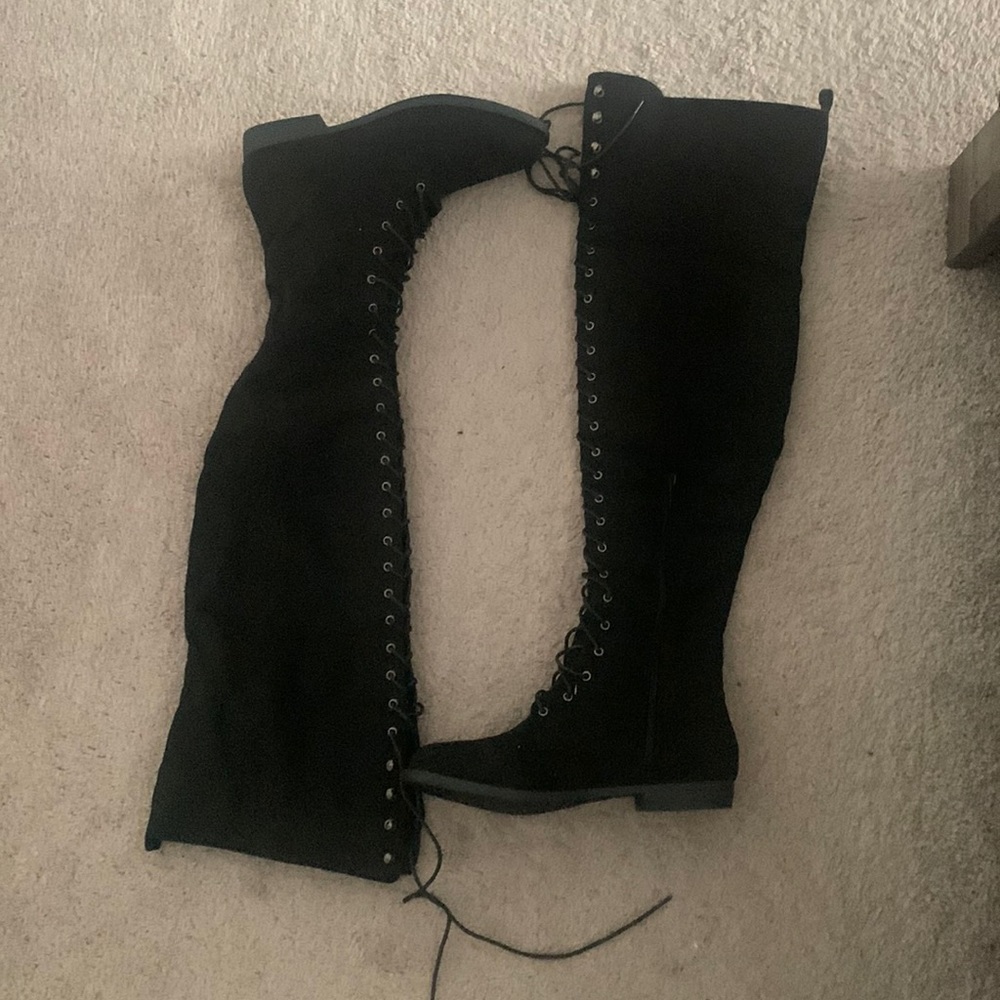 Over the knee lace up boots